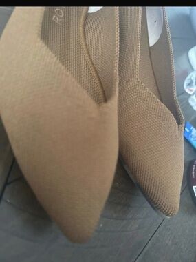 Rothy's Pointed Knit Flats in Camel